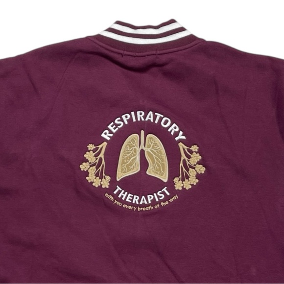Unisex Varsity Letterman Embroidered Respiratory Therapist Jacket - Picture 3 of 11